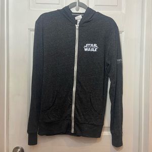 Star Wars The Rise of Skywalker Dark Gray Zip Up Hoodie Size Small